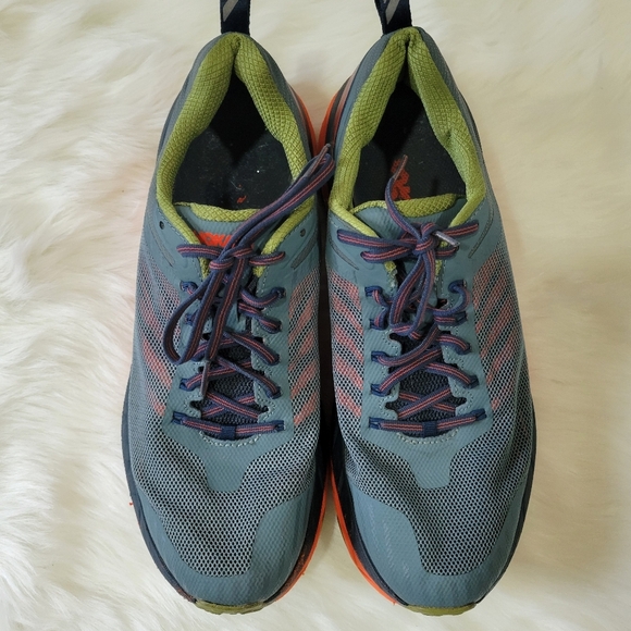Hoka Men's Athletic Shoes in Gray and Orange - Picture 3 of 9